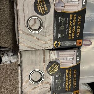 Sun Zero Beige Blackout Curtains